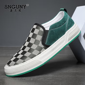 SNGUNY高端轻奢品牌休闲鞋男2023夏季新款帆布鞋男时尚板鞋男鞋子男